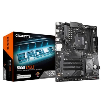 Дънна платка Gigabyte B550 EAGLE, B550, AM4, DDR4, PCI-E 4.0 (HDMI), 4x SATA 6Gb/s, 2x M.2 slots, 1x USB 3.2 Gen 2 Type-A, ATX | JAR Computers Gigabyte B550 EAGLE