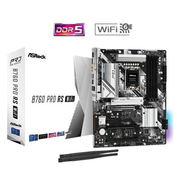 Дънна платка ASRock B760 Pro RS WiFi, B760, LGA1700, DDR5, PCIe 5.0 (eDP&HDMI&DP)(CF), 2x M.2, 4x SATA 6Gb/s, 1x USB 3.2 Gen2 Type-C, 1x USB 3.2 Gen 2 Type-A, Wi-Fi 6E, Bluetooth, ATX | JAR Computers Дънна платка ASRock B760 Pro RS WiFi