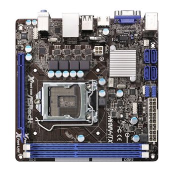 Дънна платка ASRock H61MV-ITX, H61, LGA1155, DDR3, PCI-E 3.0 (HDMI), SB5.1, Lan1000, mini ITX | JAR Computers ASRock H61MV-ITX
