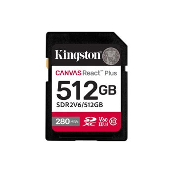 Kingston 512GB SDXC Canvas React Plus SDR2V6/512GB