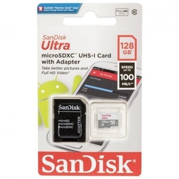 SanDisk Ultra 128GB Micro microSDXC + Adapter