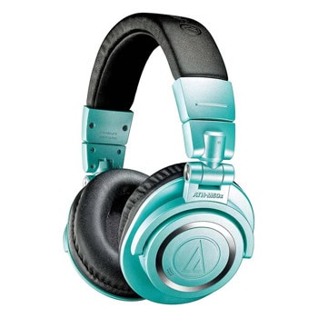 Слушалки Audio-Technica ATH-M50xBT2, жични/безжични, микрофон, Bluetooth, 3.5mm жак, 15 - 28 000 Hz честотен диапазон, 45mm драйвери, до 50 часа време на работа, светлосини | JAR Computers Слушалки Audio-Technica ATH-M50XBT2IB