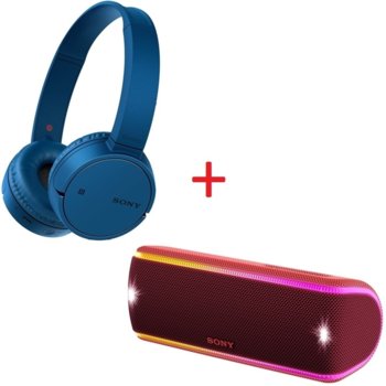 Комплект Sony WH-CH500 Blue + SRS-XB31 Red