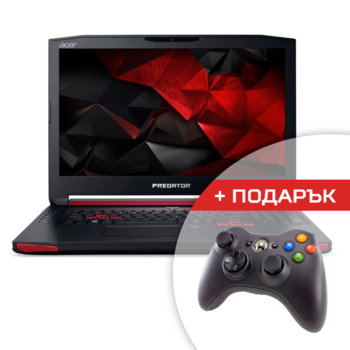 Лаптоп Acer Predator G9-792-78KB (NX.Q0QEX.002) с подарък геймпад Xbox 360, четири-ядрен SkyLake Intel Core i7-6700HQ 2.6/3.5GHz, 17.3" (43.94 cm) IPS Full HD LED Display & GeForce GTX 970M 6GB (DP), 16GB, 1TB 7200rpm, Windows 10 | JAR Computers Acer Predator G9-792-78KB (NX.Q0QEX.002) + Gamepad