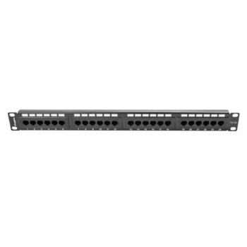 Пач панел Lanberg PPU5-1024-B, 24x порта, 19", 1U, Cat.5e, IDC T568A/T568B, черен | JAR Computers Lanberg PPU5-1024-B