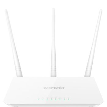 Рутер Tenda F3, 300Mbps, 2.4GHz(300 Mbps), Wireless N, 3x LAN 100, 1x WAN 100, 3x външни антени | JAR Computers Tenda F3 Router