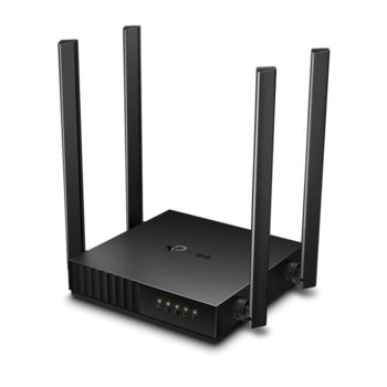 Рутер TP-Link Archer C54 AC1200, 1200Mbps, 2.4GHz (300 Mbps)/ 5GHz (867 Mbps), Wireless AC, 4x LAN 10/100, 1x WAN 10/100, 4x външни антени | JAR Computers TP-Link Archer C54 AC1200