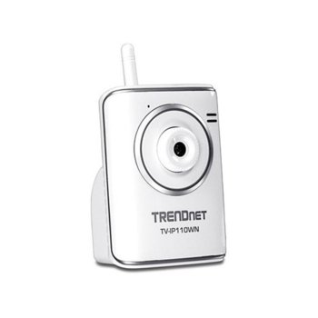 IP камера TRENDnet TV-IP110WN, 640x480@30fps, 4.6mm обектив, MJPEG, PoE, безжична, бяла | JAR Computers TRENDnet TV-IP110WN