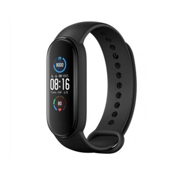 Смарт часовник Xiaomi Mi Band 5, 1.1" (2.79 cm) OLED дисплей, Bluetooth, водоустойчив 5 ATM, мониторинг на съня, черен | JAR Computers Xiaomi Mi Band 5 Black
