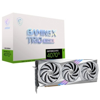 Видео карта nVidia GeForce RTX 4070 Ti, 12GB, MSI Gaming X Trio White, PCI-E 4.0, GDDR6X, 192-bit, DisplayPort, HDMI | JAR Computers MSI GF RTX 4070 Ti Gaming X Trio White