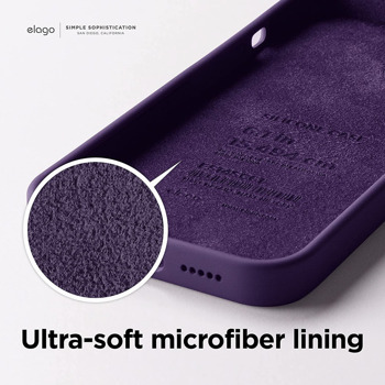 Soft Silicone Case за iPhone 14 Pro тъмнолилав