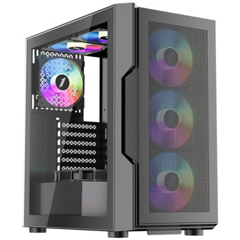 Кутия 1st Player TRILOBITE T7-P, ATX/Micro ATX/Mini ITX, 1x USB 3.0, 4x 120mm RGB вентилатора, с прозорец, черна, без захранване | JAR Computers 1stPlayer TRILOBITE T7-P Black T7-P-4F1