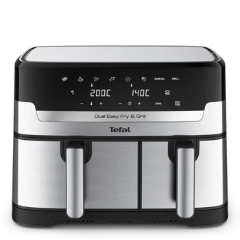 Фритюрник с горещ въздух Tefal EY905D10, 8.3 л. вместимост, 8 програми, двойна кошница, 2700W | JAR Computers Tefal EY905D10