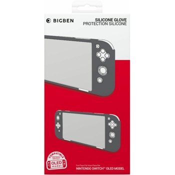 Калъф Big Ben Silicone Glove, за Nintendo Switch OLED, силиконов, сив | JAR Computers BigBen Silicon Glove grey Switch OLED