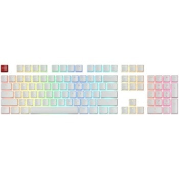 Капачки за механична клавиатура Glorious Aura PBT Doubleshot, 105-Keycap White, US Layout image