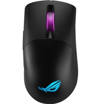 Мишка Asus ROG Keris Wireless, оптична (16000 dpi), безжична, USB, Bluetooth, черен, RGB подсветка, гейминг, 7 програмируеми бутона, до 78 часа време на работа | JAR Computers Asus ROG Keris Wireless