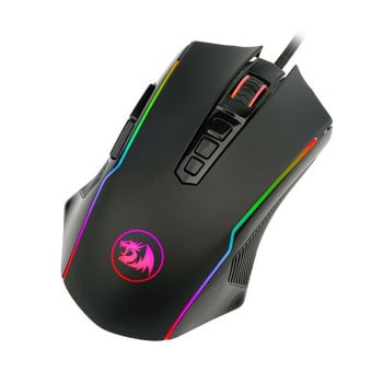 Мишка Redragon Ranger Basic M910-K, оптична (8000dpi), USB, RGB подсветка, гейминг, черна, 9 програмируеми бутона | JAR Computers Redragon Ranger Basic M910 M910-K