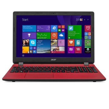 Лаптоп Acer Aspire ES1-571-374X(NX.GCGEX.017)(червен), дву-ядрен Intel Core i3-5005U 2.0GHz, 15.6" (39.62 cm) Full HD TFT Display(HDMI), 4GB, 128GB SSD, USB 3.0, Linux, 2.4kg | JAR Computers Acer Aspire ES1-571-374X NX.GCGEX.017