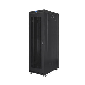 Комуникационен шкаф Lanberg FF01-8242-23BL, 19", 42U, 212.8 x 120 x 80 cm, товароносимост до 1200кг, черен | JAR Computers Lanberg FF01-8242-23BL
