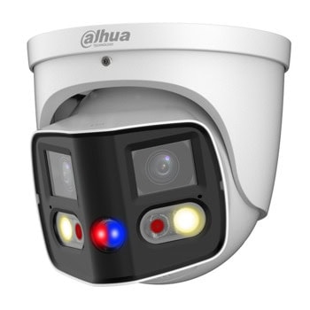 IP камера Dahua IPC-PDW3849-A180-AS-PV-0280B, куполна камера, 8MPix(4096x1860@20fps), 2x 2.8mm обективи, H.265+/H.265/H.264/H.264H/H.264B/H.264+/MJPEG, IR осветеност (до 25m), външна IP67, PoE, microSD слот до 256GB, микрофон и говорител | JAR Computers Dahua IPC-PDW3849-A180-AS-PV-0280B