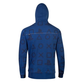 Bioworld PS AOP Icons mens hoodie XXL blue