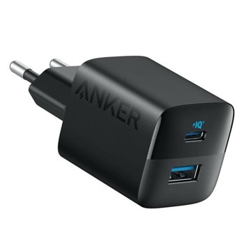 Зарядно устройство Anker 323 (A2331G11), от контакт към 1x USB-C(ж), 1x USB-A(ж), 5V, 3A, черно, 33W, бързо зареждане | JAR Computers Зарядно Anker 323 Charger A2331G11 A2331G11
