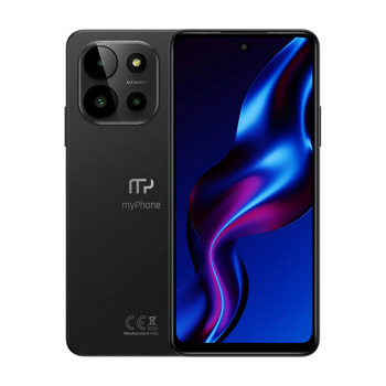 Смартфон MyPhone N23 5G с подарък калъф (черен), поддържа 2 SIM карти, 6.56" (16.66cm) IPS 90Hz дисплей, осемядрен MediaTek Dimensity 6020 2.2 GHz, 6GB LPDDR4, 128GB Flash памет (+microSD слот), 50 + 2 & 8 Mpix камери, Android | JAR Computers MyPhone N23 5G с подарък калъф 12103