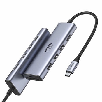 Докинг станция Ugreen 5-in-1 USB C Hub (60383), от USB C към 3x USB A, 1x HDMI, 1x SD/MicroSD четец на карти, сива | JAR Computers Ugreen 5-in-1 USB C Hub 60383