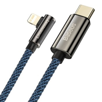 Кабел Elbow USB-C to Lightning blue