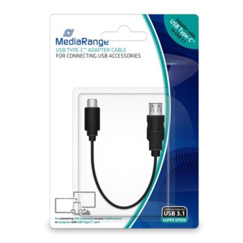 Адаптер MediaRange MRCS169, USB 3.0(ж) към USB Type-C(м), 15cm, черен image