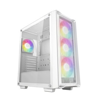 Кутия DeepCool CC560 MESH V2 WH, ATX/microATX/Mini-ITX, 2x USB 3.0, 4x 120mm ARGB вентилатора, с прозорец, бяла, без захранване | JAR Computers DeepCool CC560 MESH V2 WH R-CC560-WHAMA4-G-2