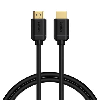 Кабел Baseus CAKGQ-A01, от HDMI(м) към HDMI(м), 1m, черен, 4K@60Hz, 3D, HDR, 18Gbps | JAR Computers Baseus 4K HDMI 2.0 Male To HDMI Male CAKGQ-A01