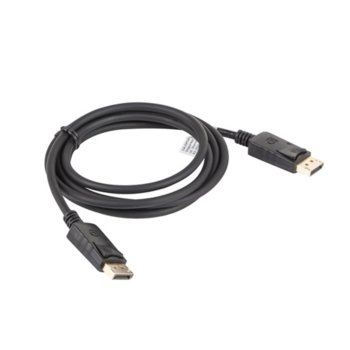 Кабел Lanberg CA-DPDP-10CC-0018-BK, от DisplayPort(м) към DisplayPort(м), 1.8m, черен | JAR Computers Lanberg CA-DPDP-10CC-0018-BK