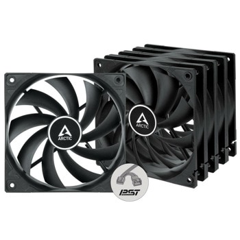 Вентилатори 120mm, Arctic F12 PWM PST, 4-pin, 1350 rpm, черни, 5 броя | JAR Computers Arctic F12 PWM PST 5 броя ACFAN00250A