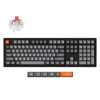 Клавиатура Keychron K10 Max QMK (K10M-H1), безжична/жична, механична, Super Red суич, гейминг, мултимедийни клавиши, RGB подсветка, N-Key Rollover, черна, Wireless, USB, Bluetooth | JAR Computers Keychron K10 Max QMK Red Switch K10M-H1