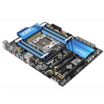 Дънна платка ASRock X99 Extreme4, X99, LGA2011-3, DDR4 (OC), PCI-E (CF/SLi), 10x SATA 6.0Gb/s, 1x eSATA, 1 x Ultra M.2 Socket, 4x USB 3.0, ATX | JAR Computers ASRock X99 Extreme4 LGA2011-3
