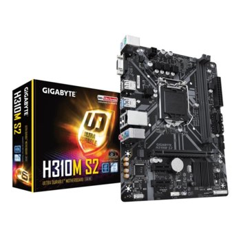 Дънна платка Gigabyte H310M S2, H310, LGA1151, DDR4, PCI-E (VGA), 4x SATA 6Gb/s, 4x USB 3.1 (Gen 1), Micro ATX | JAR Computers Gigabyte H310M S2