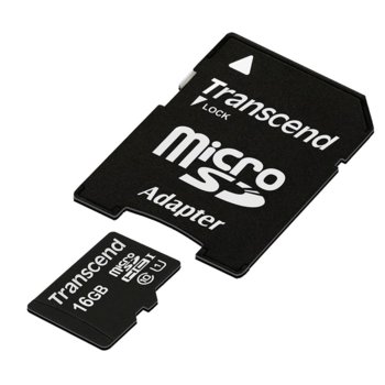 Transcend 16GB microSDHC Adapter - Class 4