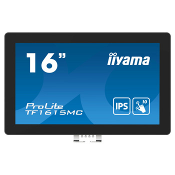 Интерактивен дисплей Iiyama TF1615MC-B1, 15.6" (39.62 cm) Full HD IPS тъч дисплей, DisplayPort, HDMI, VGA | JAR Computers Iiyama TF1615MC-B1