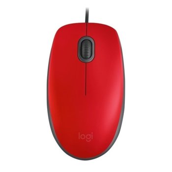 Мишка Logitech M110 Silent, оптична(1000dpi), USB, червена, безшумна image