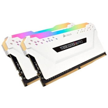 Памет 16GB (2x8GB) DDR4, 3600MT/s, Corsair VENGEANCE RGB PRO White CMW16GX4M2D3600C18W, 1.35V | JAR Computers Corsair VENGEANCE RGB PRO 16GB 2x8GBDDR4 3600MHz K