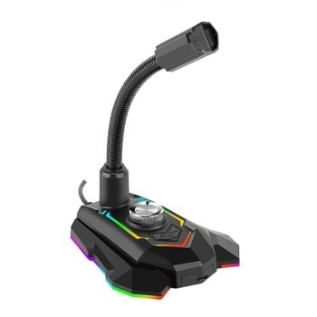 Микрофон Marvo MIC-05, гейминг, настолен, USB, RGB подсветка, черен image