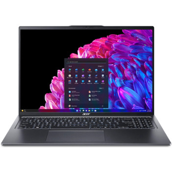 Лаптоп Acer Swift Go 16 SFG16-72-5657 (NX.KVPEX.005)(сив), дванадесетядрен Intel Core Ultra 5 125U 1.3/4.3GHz, 16" (40.64cm) WUXGA IPS Anti-Glare Display, (HDMI), 16GB LPDDR5X, 512GB SSD NVMe, 2x Thunderbolt 4, Windows 11 Home | JAR Computers Acer Swift Go 16 SFG16-72-5657 NX.KVPEX.005