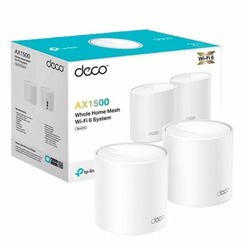 Безжична Mesh Wi-fi система TP-Link Deco X10 (2 pack), 1500Mbps, 2.4GHz (300 Mbps)/ 5GHz (1201 Mbps), Wireless AX, 2x 10/100/1000 Mbps RJ45, 2 вътрешни антени | JAR Computers TP-Link Deco X10 (2-pack)