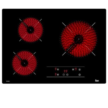 Стъклокерамичен плот за вграждане Teka TB 5303, 3 нагревателни зони, автоматично изключване за безопастност, независимо програмиране на всяка зона, индикатор за остатъчна топлина, черен | JAR Computers Teka TB 5303