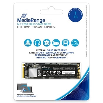 Памет SSD 1TB MediaRange MR1033, NVMe, M.2 (2280), скорост на четене 2200MB/s, скорост на запис 1800MB/s | JAR Computers MediaRange 1TB M.2 2280 MR1033