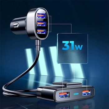 Joyroom Multi 5 Port USB Car Charger 31W JR-CL03