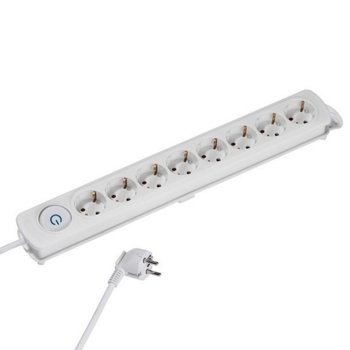 Разклонител Vivanco 37651, 8 гнезда, родителски контрол, 1.4m, с ключ, бял | JAR Computers Vivanco 8 37651