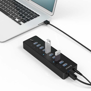 Orico USB 10 Port Hub with Power Adapter