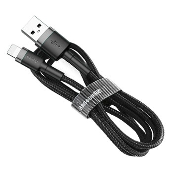 Кабел Baseus Cafule USB Lightning Cable (CALKLF-AG1), от USB A(м) към Lightning(м), 0.5m, черен | JAR Computers Baseus Cafule USB Lightning Cable CALKLF-AG1